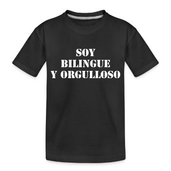 Zweisprachig Spanisch - Kinder Premium Bio T-Shirt - Schwarz - Vorne