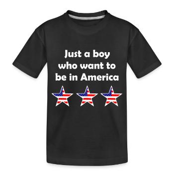 At home in the USA - Kids' Premium Organic T-Shirt - black - Front