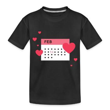 Calendar 14 Multiple Heart - Kids' Premium Organic T-Shirt - black - Front