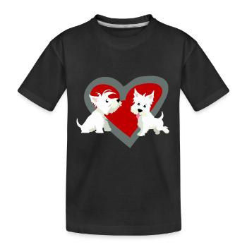 Saint-Valentin aimant les chiens - T-shirt bio Premium Enfant - noir - Devant