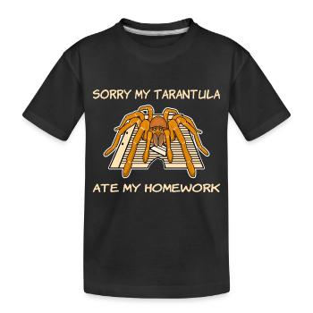 Meine Tarantel hat meine Hausaufgaben gefressen - Kinder Premium Bio T-Shirt - Schwarz - Vorne