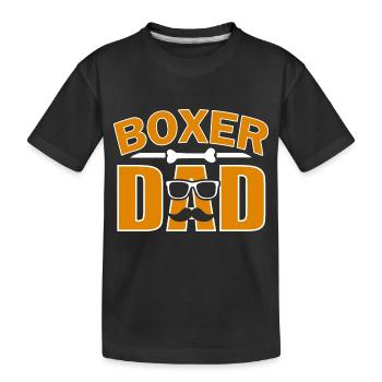 Boxer Papa für Papa Hundeliebhaber - Kinder Premium Bio T-Shirt - Schwarz - Vorne
