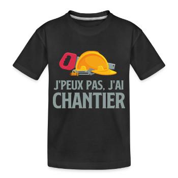 Je peux pas j ai chantier - T-shirt bio Premium Enfant - noir - Devant