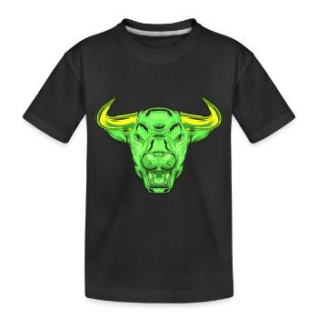 tête de taureau vache noir blanc mignon rouge drôle rancher taureau - T-shirt bio Premium Enfant - noir - Devant