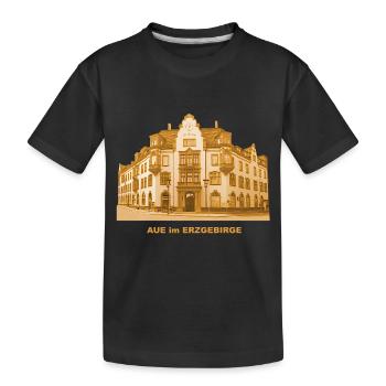 Aue Town Hall Erzgebirge Saxony Mining Wismut - Kids' Premium Organic T-Shirt - black - Front