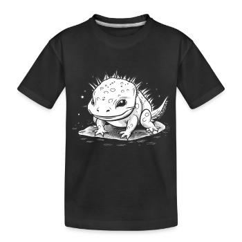Playful baby axolotl as a cheeky animal child - Kids' Premium Organic T-Shirt - black - Front