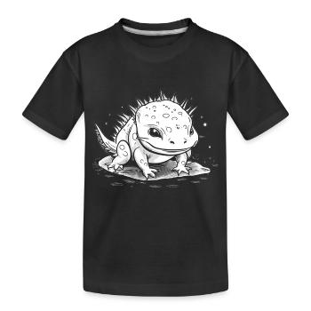 Petit axolotl mignon comme graphique en blanc - T-shirt bio Premium Enfant - noir - Devant