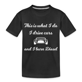Les voitures à combustion diesel - T-shirt bio Premium Enfant - noir - Devant