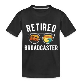 Retired Broadcaster Beach Vibes Design - Kids' Premium Organic T-Shirt - black - Front