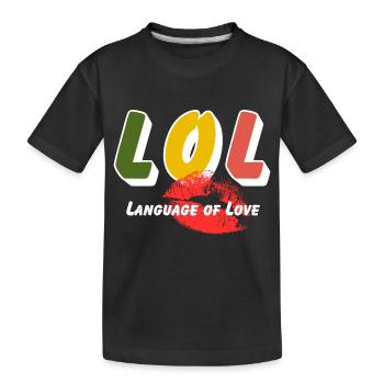 LOL - Langage de l’amour - T-shirt bio Premium Enfant - noir - Devant