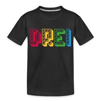 Kinder 3 Jahre Bausteine 3. Geburtstag - Kinder Premium Bio T-Shirt - Schwarz - Vorne