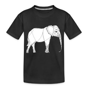 Dessin au trait fin éléphant sur blanc - T-shirt bio Premium Enfant - noir - Devant