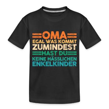 Enkelkinder Großmutter Oma - Kinder Premium Bio T-Shirt - Schwarz - Vorne