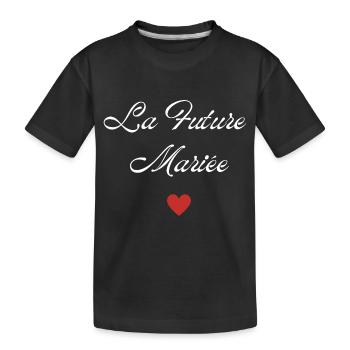 La future mariée floral - T-shirt bio Premium Enfant - noir - Devant