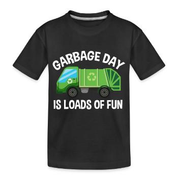 Camions à ordures, journée des ordures, collecte des ordures - T-shirt bio Premium Enfant - noir - Devant