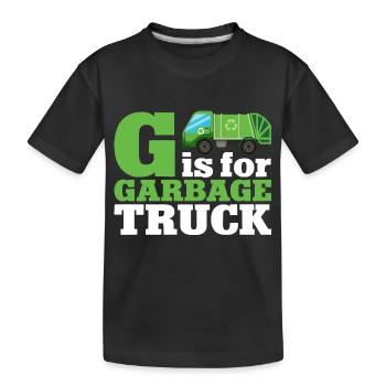 Camions à ordures, journée des ordures, collecte des ordures - T-shirt bio Premium Enfant - noir - Devant