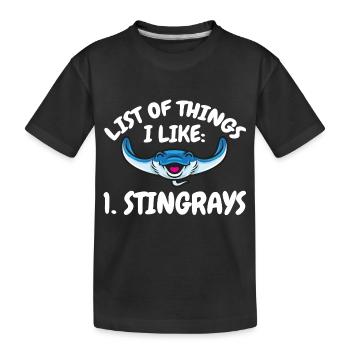 Raies pastenagues, raies manta, raies océaniques, raies - T-shirt bio Premium Enfant - noir - Devant