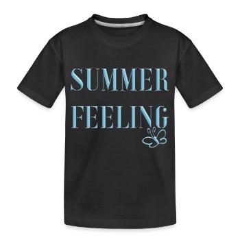 SENSATION D’ÉTÉ avec papillon - T-shirt bio Premium Enfant - noir - Devant