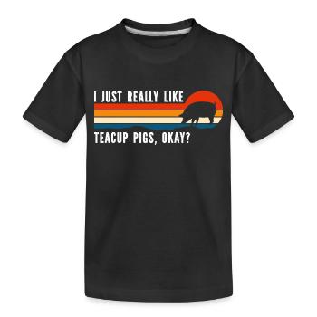 Teacup Schwein Schwein Minipig Piggy - Kinder Premium Bio T-Shirt - Schwarz - Vorne