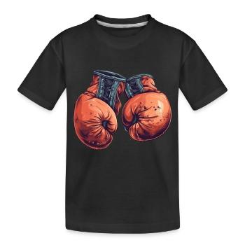 Die Contender-Handschuhe für Champions - Kinder Premium Bio T-Shirt - Schwarz - Vorne