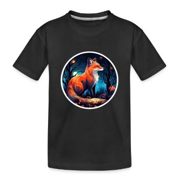 Rudeltiere Fuchs Füchse Waldbewohner Waldtier - Kinder Premium Bio T-Shirt - Schwarz - Vorne