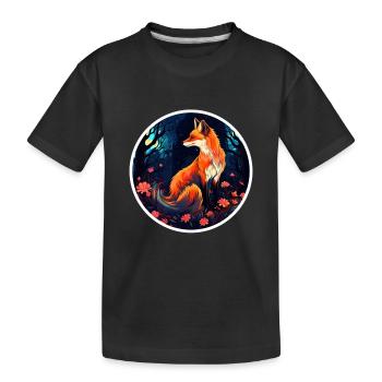 Rudeltiere Fuchs Füchse Waldbewohner Waldtier - Kinder Premium Bio T-Shirt - Schwarz - Vorne