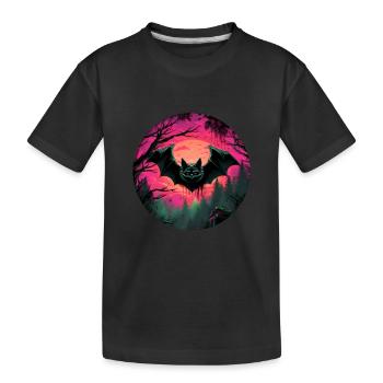 Fledermaus Fledermäuse Flughunde Halloween - Kinder Premium Bio T-Shirt - Schwarz - Vorne