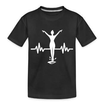 Herzschlag Turmspringer - Wassersport Athlet - Kinder Premium Bio T-Shirt - Schwarz - Vorne