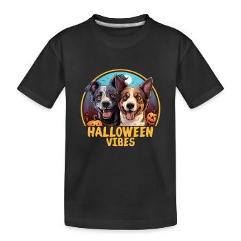 Halloween Vibes Cute Dogs Dog Lovers - Kids' Premium Organic T-Shirt - black - Front