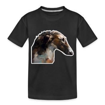 Russian greyhound Barzoi - Kids' Premium Organic T-Shirt - black - Front