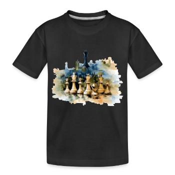 Huile sur toile échiquéenne - T-shirt bio Premium Enfant - noir - Devant