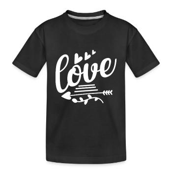 L’amour avec des flèches et des cœurs - T-shirt bio Premium Enfant - noir - Devant