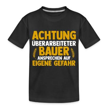 Landwirtschaft Landwirt Traktor Bauernhof Bauer - Kinder Premium Bio T-Shirt - Schwarz - Vorne