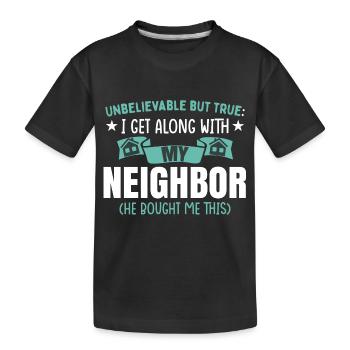 Nachbar Familie Nachbarschaft Lustig - Kinder Premium Bio T-Shirt - Schwarz - Vorne