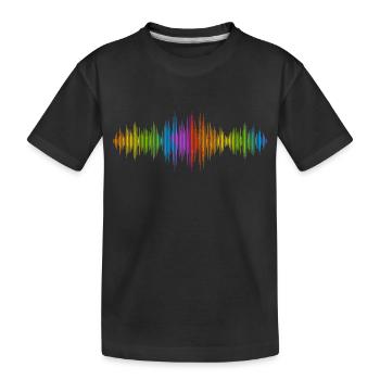 Schallwellen Musikwelle Vintage Retro DJ Herz Scheibe - Kinder Premium Bio T-Shirt - Schwarz - Vorne