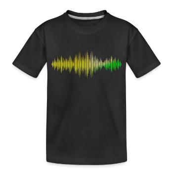 Schallwellen Musikwelle Vintage Retro DJ Herz Scheibe - Kinder Premium Bio T-Shirt - Schwarz - Vorne