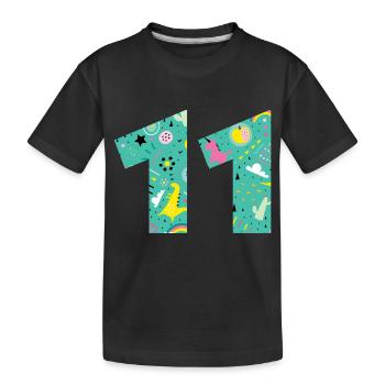 Personalisierte 11-Geburtstagsnummer - Kinder Premium Bio T-Shirt - Schwarz - Vorne