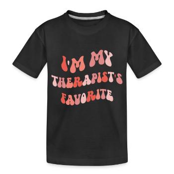 Sarcastic Therapy Saying Humor Therapist - Kids' Premium Organic T-Shirt - black - Front