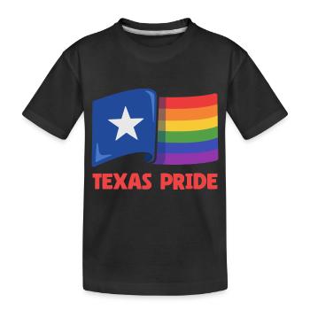 Drapeau du Texas arc-en-ciel pour les Texans LGBT + - T-shirt bio Premium Enfant - noir - Devant