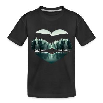 Liebe Herz und Natur in Weihnachten - Kinder Premium Bio T-Shirt - Schwarz - Vorne