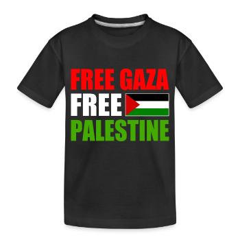 Free gaza free palestine - Kids' Premium Organic T-Shirt - black - Front