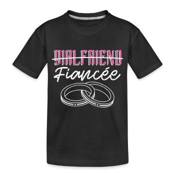petite amie, partenaire, fiancée, cadeau, fiançailles - T-shirt bio Premium Enfant - noir - Devant