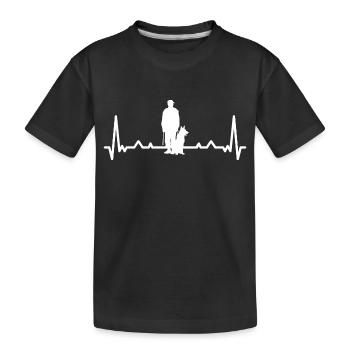 Dresseur de chiens Heartbeat Dressage de chiens de dressage de chiens - T-shirt bio Premium Enfant - noir - Devant