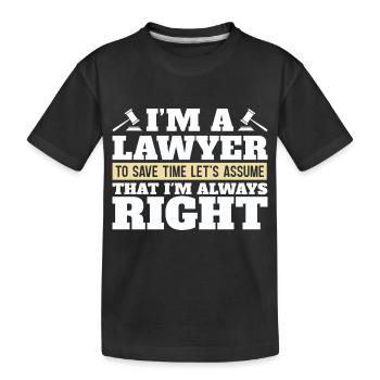 Ich bin ein Anwalt Anwaltskanzlei Geschenk Anwalt - Kinder Premium Bio T-Shirt - Schwarz - Vorne