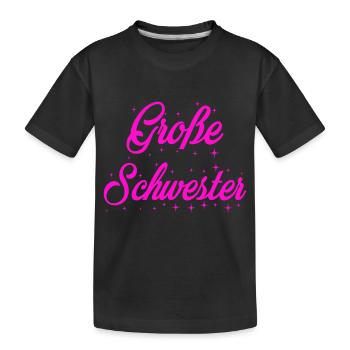 große schwester - Kinder Premium Bio T-Shirt - Schwarz - Vorne