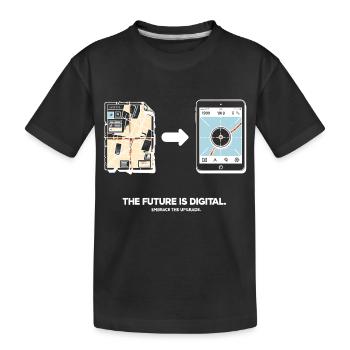 The Future is Digital Embrace The Upgrade - Kids' Premium Organic T-Shirt - black - Front
