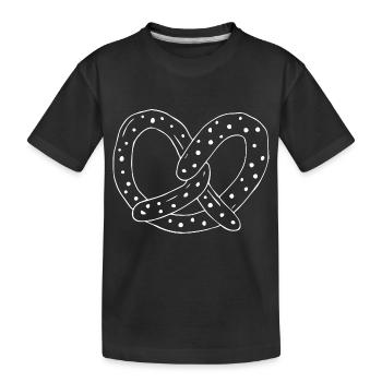 Brezel Skizze Snack - Kinder Premium Bio T-Shirt - Schwarz - Vorne