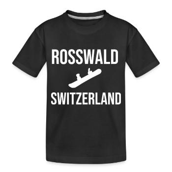 Rosswald Snowboard Souvenir Valais - Kids' Premium Organic T-Shirt - black - Front