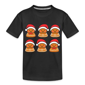 Bonhomme pain d'épice - T-shirt bio Premium Enfant - noir - Devant