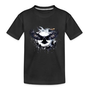 Raven - Kids' Premium Organic T-Shirt - black - Front